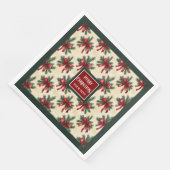 Elegante waterverf kerstmonogram servetten (Hoek)