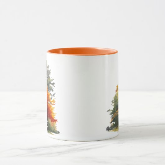 Elegante Waterverf Kleurrijke Bomen in de Bossen Mok (Midden)