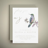 Elegante Waterverf kolibrie bruiloft uitnodiging