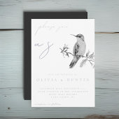 Elegante Waterverf kolibrie bruiloft uitnodiging