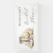 Elegante waterverf-laars met bloemenprint Bruidsme Spandoek (Verticaal)