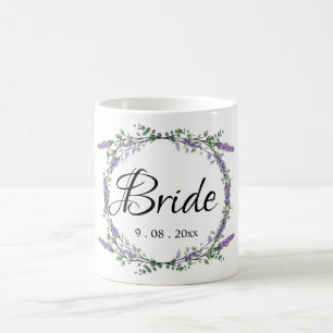 Elegante waterverf Lavendel Eucalyptus Bruid Koffiemok