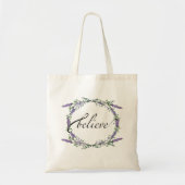 Elegante Waterverf Lavendel Eucalyptus Geloof Tote Bag (Voorkant)