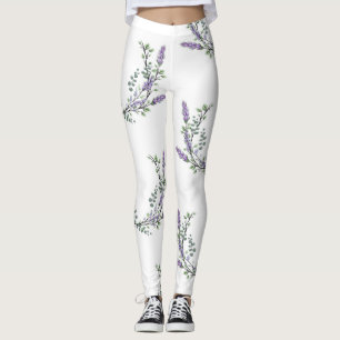 Elegante waterverf Lavendel Eucalyptus Leggings
