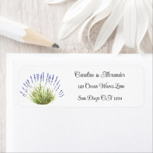 Elegante Waterverf Lavendel Kruiden Bloemige Bruil Etiket