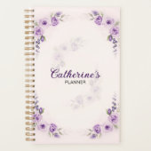 Elegante Waterverf Lavendel Roos Planner (Voorkant)