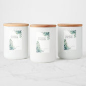 Elegante Waterverf Leaves Candle Label Voedselcontainer Etiket (Flessen)