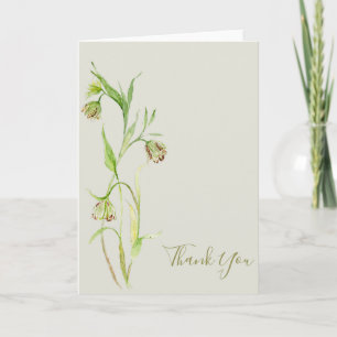 Elegante Waterverf Lily bedankt Kaart