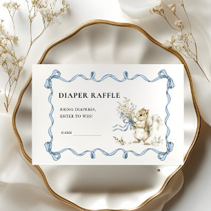 Elegante waterverf lint eekhoorn luier raffle informatiekaartje