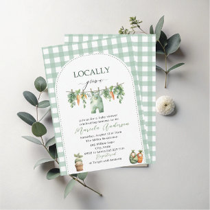 Elegante Waterverf Lokaal geteeld Baby shower Kaart