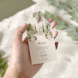 Elegante Waterverf Manor Garden Wedding Cadeaulabel