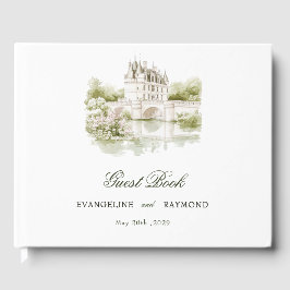 Elegante Waterverf Manor Garden Wedding Gastenboek