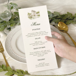 Elegante Waterverf Manor Garden Wedding Menu