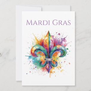 Elegante waterverf Mardi Gras  Kaart