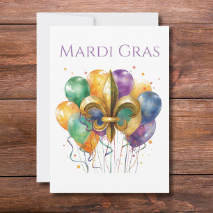 Elegante waterverf Mardi Gras  Kaart
