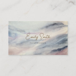 Elegante Waterverf Marmer en Donkergrijs op Achter Visitekaartje