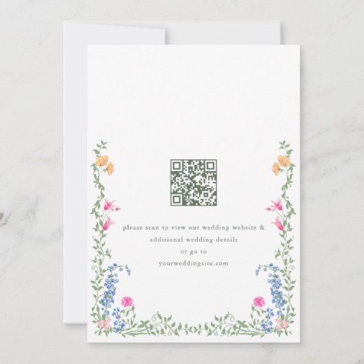 Elegante Waterverf Meadow Wildflower bruiloft Save The Date (Achterkant)