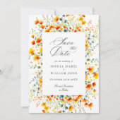 Elegante Waterverf Meadow Wildflower bruiloft Save The Date (Voorkant)