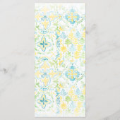 Elegante Waterverf mediterrane citrus bruiloft Menu (Achterkant)