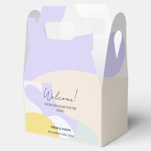 Elegante Waterverf Modern Minimal Bruiloft Welkom Bedankdoosjes (Geopend)