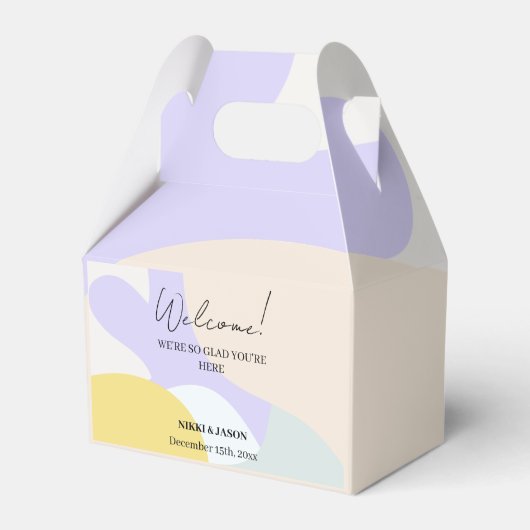 Elegante Waterverf Modern Minimal Bruiloft Welkom Bedankdoosjes (Voorkant Zijde)