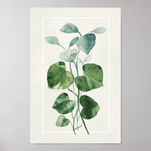 Elegante Waterverf Monstera Poster (Voorkant)