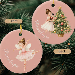 Elegante waterverf Notenkraker Ballerina Ballet Keramisch Ornament