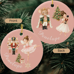 Elegante waterverf Notenkraker Ballerina Ballet Keramisch Ornament