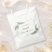 Elegante waterverf olijfgroen goud bruiloft bedankzakje (Geknipt)