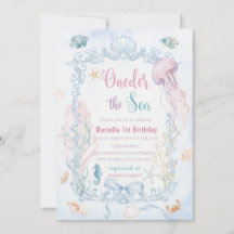 Elegante waterverf Onder de zee 1e verjaardag