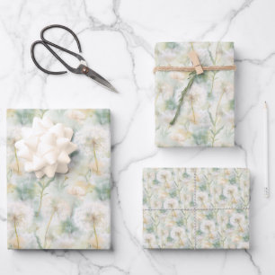 Elegante Waterverf Paardenbloemen Inpakpapier Vel