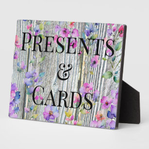 Elegante waterverf paarse wilde bloemen barnwood fotoplaat