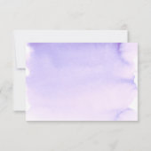 Elegante Waterverf Pastel Paarse Gouden Bat Mitswa RSVP Kaartje (Achterkant)