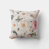 Elegante Waterverf Peony Roos Bloemenkussen Kussen (Voorkant)