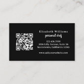 Elegante Waterverf Personal Chef QR Code Visitekaartje (Achterkant)