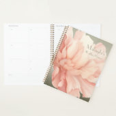  Elegante Waterverf Perzik Pioen Bruiloft Planner (Display)