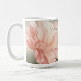 Elegante Waterverf Perzik Pioen Koffiemok
