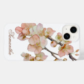Elegante waterverf perzikkleurige bloemen Case-Mate iPhone case (Achterkant (horizontaal))