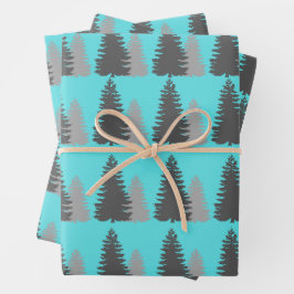 Elegante Waterverf Pine Tree Christmas Inpakpapier Vel