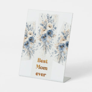 Elegante Waterverf pioenen en pastel wilde bloemen Reclamebord Met Voetstuk