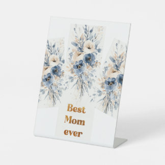 Elegante Waterverf pioenen en pastel wilde bloemen Reclamebord Met Voetstuk