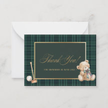 Elegante Waterverf  Plaid teddybeer preppy