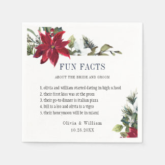 Elegante Waterverf Poinsettia LEUKE FEITEN Bruilof Servet