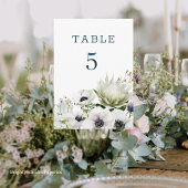 Elegante Waterverf Protea Tafelnummer Kaarten