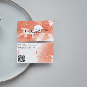 Elegante Waterverf QR Code Terracotta Abstract Visitekaartje