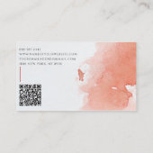 Elegante Waterverf QR Code Terracotta Abstract Visitekaartje (Achterkant)