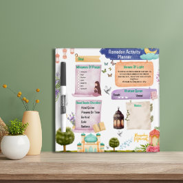 Elegante Waterverf Ramadan activiteitenplanner Whiteboard