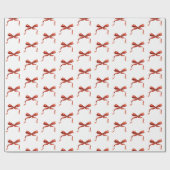 Elegante Waterverf Red Bow Christmas Cadeaupapier (Vlak)