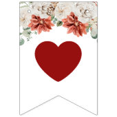 Elegante Waterverf Rode Bloemige Winter Bruid Word Vlaggetjes (Eerste vlag)