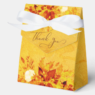 Elegante Waterverf rode en gouden poinsettia bruil Bedankdoosjes